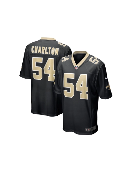 Mens New Orleans Saints Taco Charlton Black Game Player Jersey