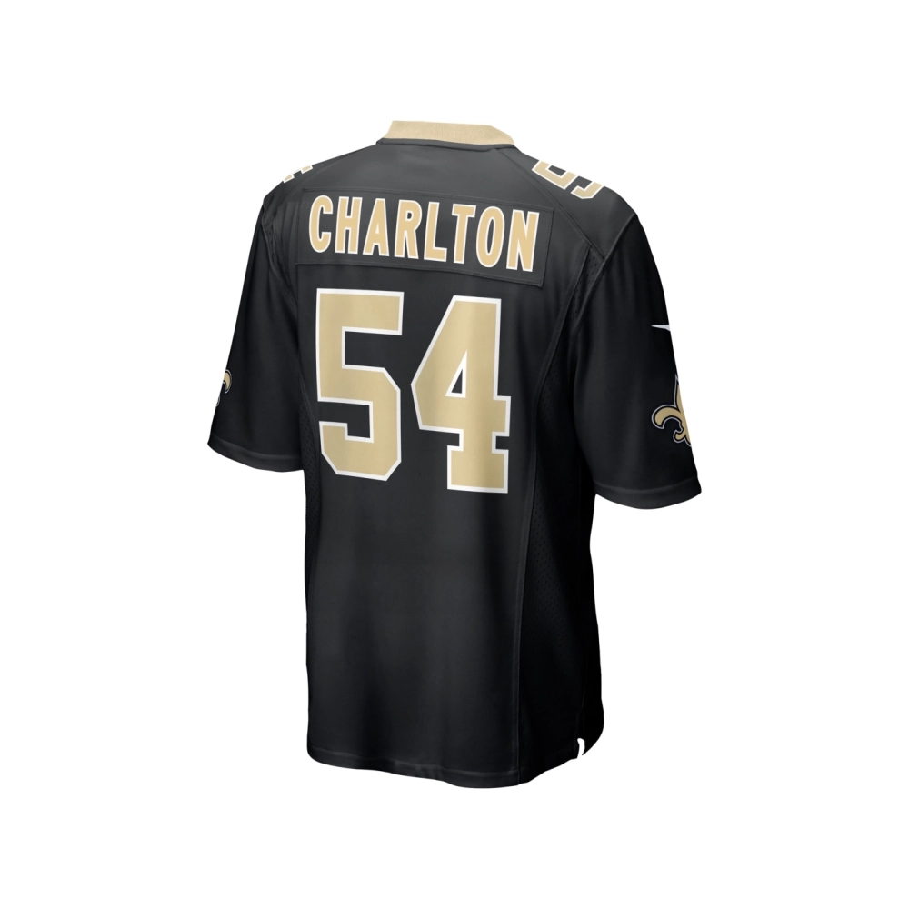 Mens New Orleans Saints Taco Charlton Black Game Player Jersey