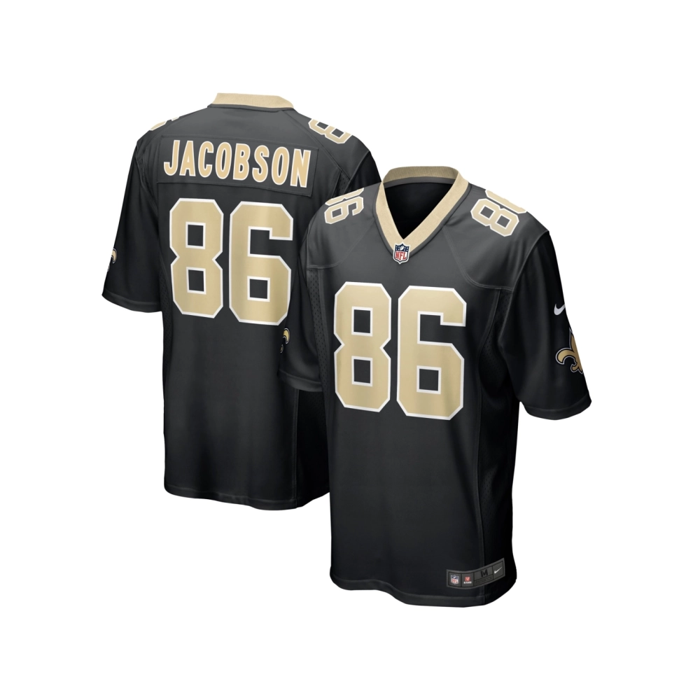 Mens New Orleans Saints Michael Jacobson Black Game Jersey