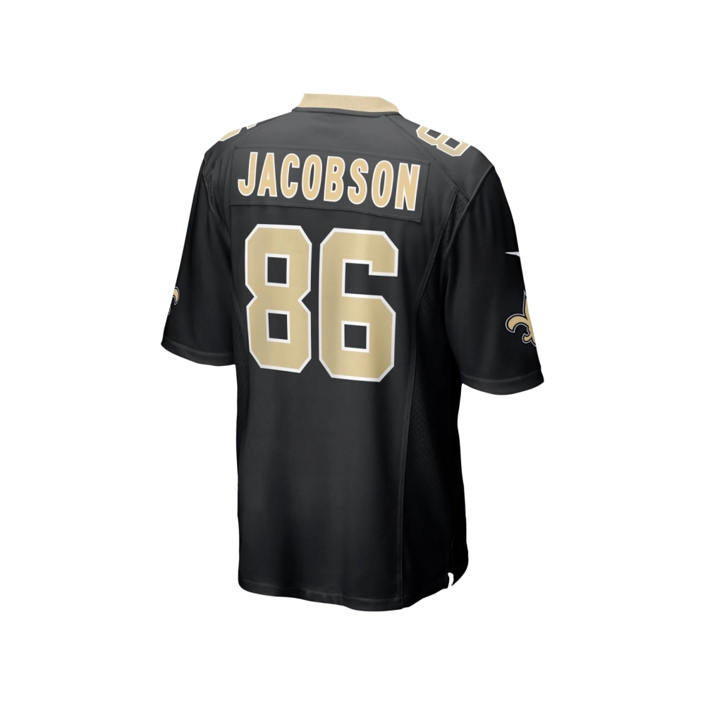 Mens New Orleans Saints Michael Jacobson Black Game Jersey
