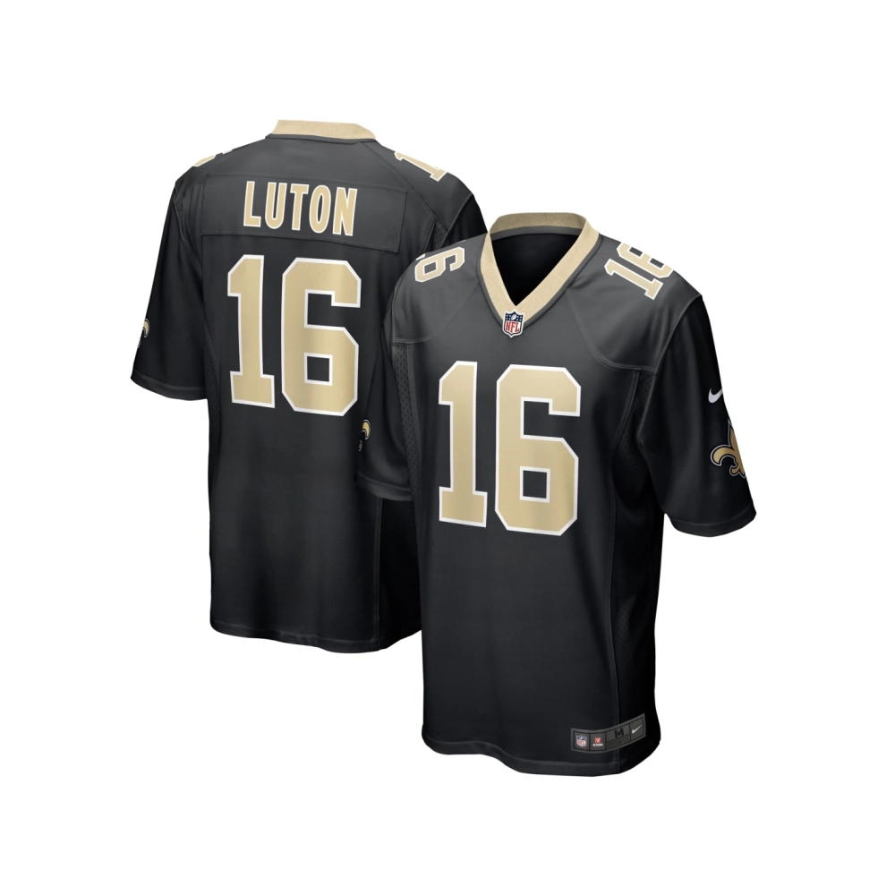 Mens New Orleans Saints Jake Luton Black Game Player Jersey
