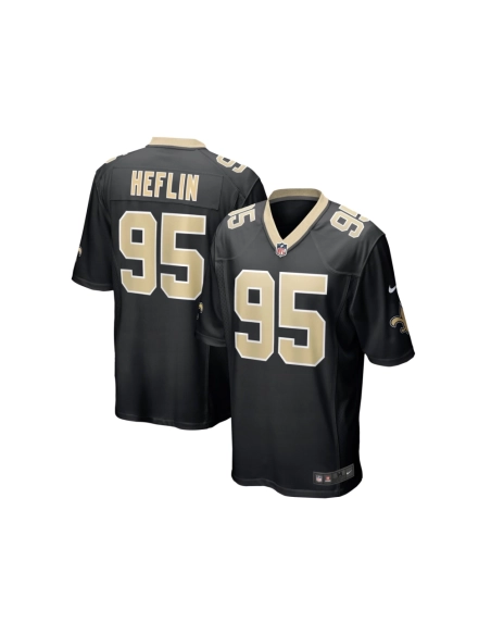 Mens New Orleans Saints Jack Heflin Black Team Game Jersey