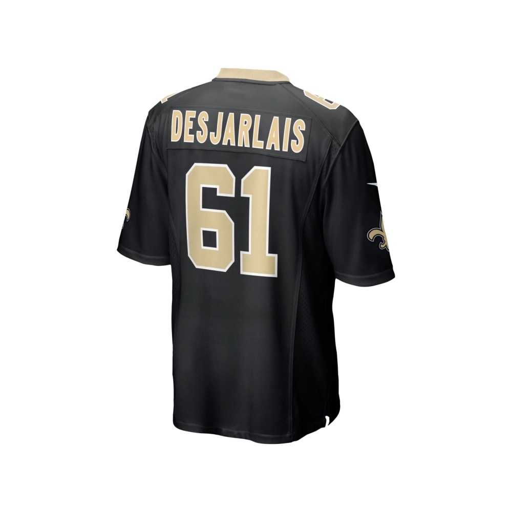 Mens New Orleans Saints Drew Desjarlais Black Game Player Jersey