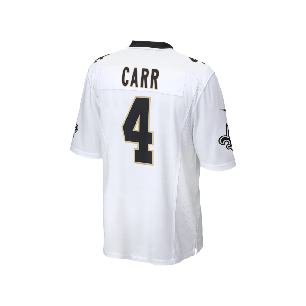 Mens New Orleans Saints Derek Carr White Game Player Jersey