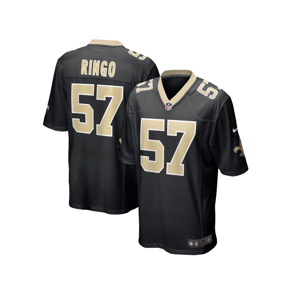 Mens New Orleans Saints Christian Ringo Black Game Player Jersey