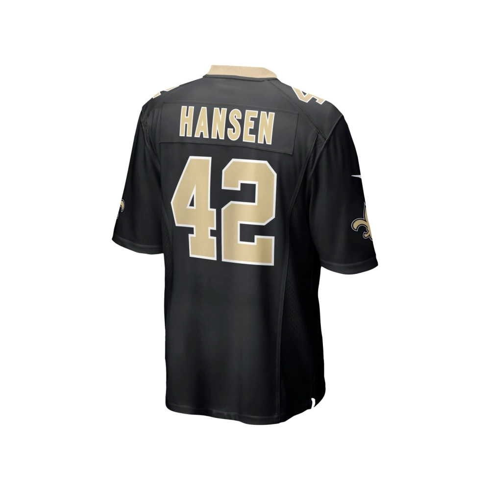 Mens New Orleans Saints Chase Hansen Black Game Jersey