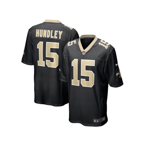 Mens New Orleans Saints Brett Hundley Black Game Player Jersey