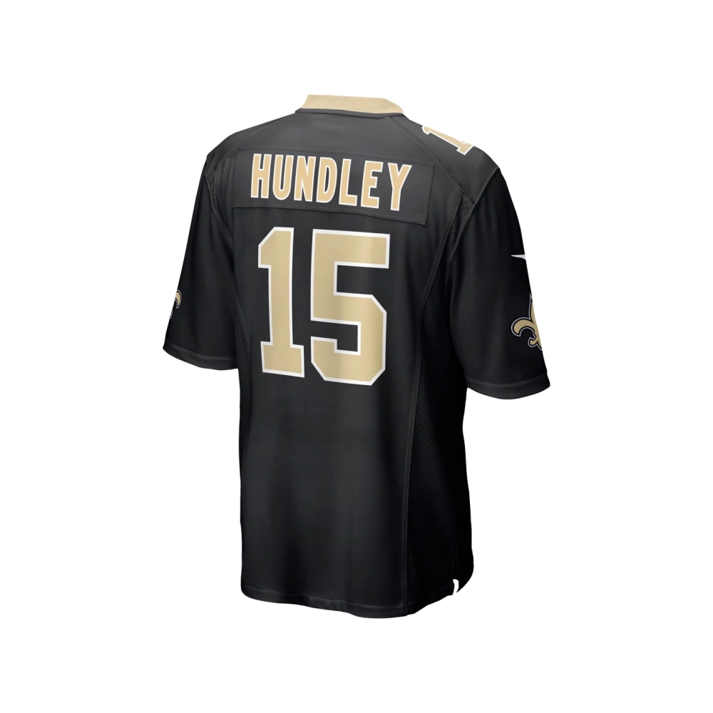 Mens New Orleans Saints Brett Hundley Black Game Player Jersey