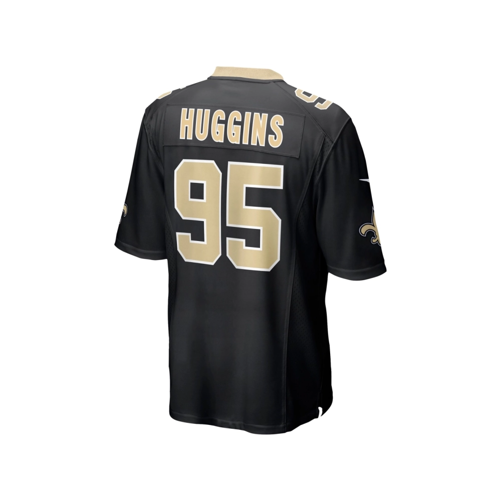 Mens New Orleans Saints Albert Huggins Black Player Game Jersey