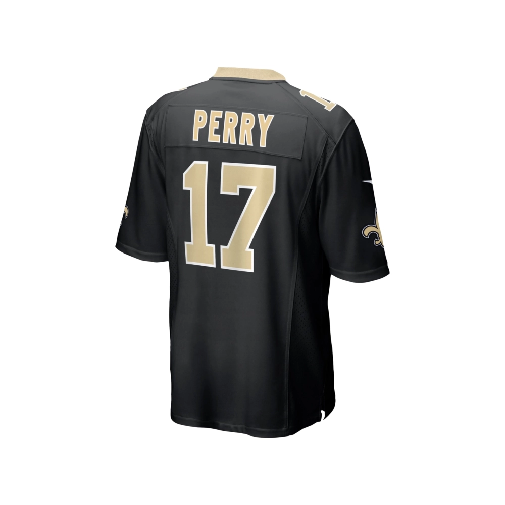 Mens New Orleans Saints A.T. Perry Black Team Game Jersey