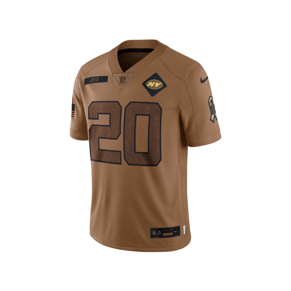Womens New York Jets Breece Hall Brown 2023 Salute To Service Limited Jersey