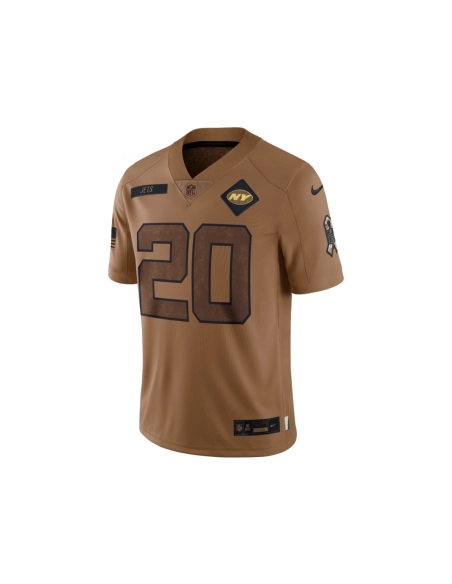 Womens New York Jets Breece Hall Brown 2023 Salute To Service Limited Jersey