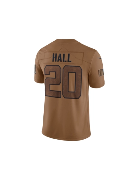 Womens New York Jets Breece Hall Brown 2023 Salute To Service Limited Jersey