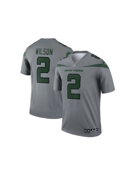 Mens New York Jets Zach Wilson Gray Inverted Legend Jersey