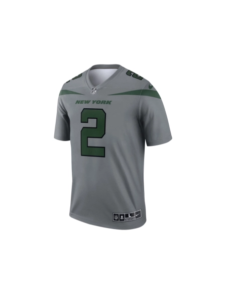 Mens New York Jets Zach Wilson Gray Inverted Legend Jersey
