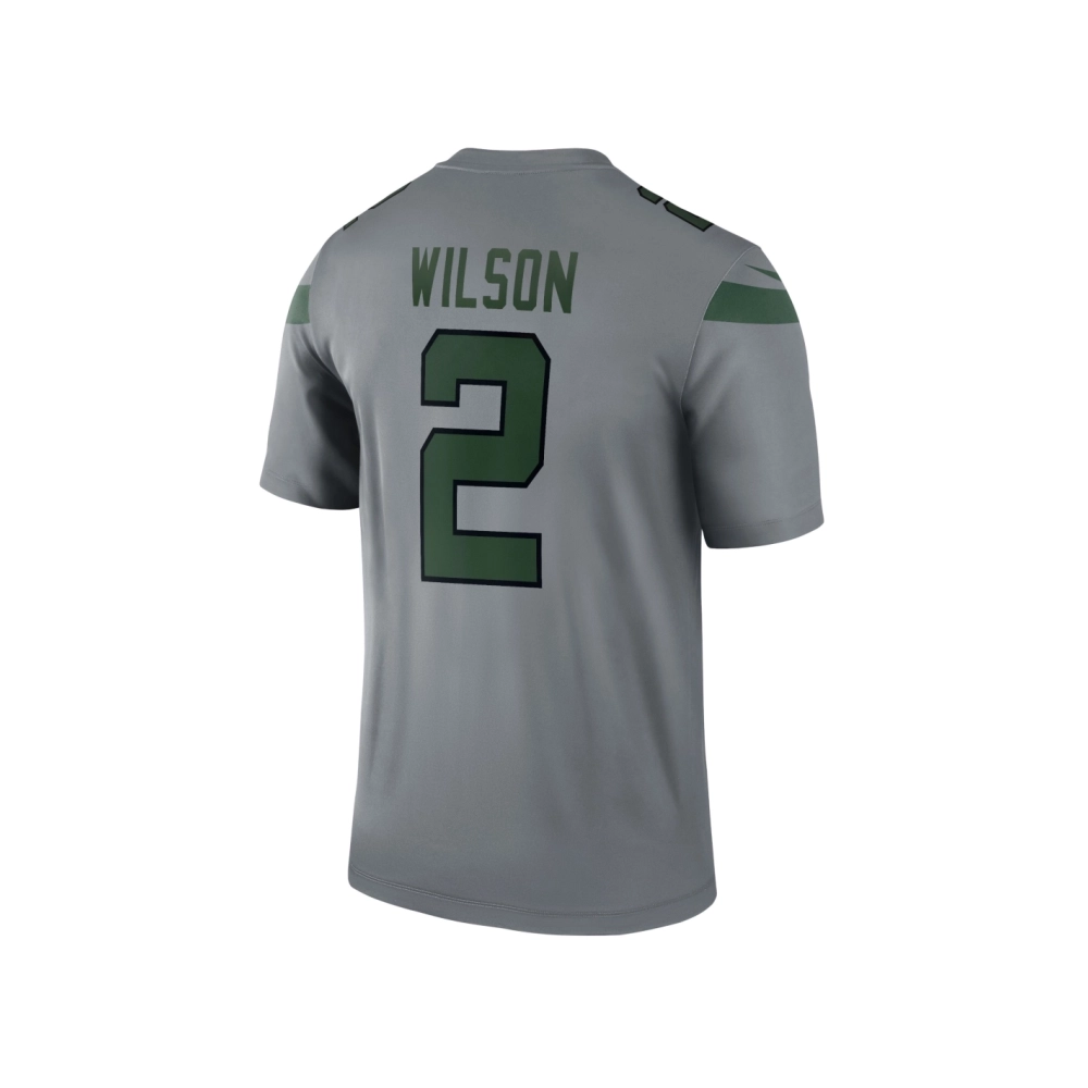 Mens New York Jets Zach Wilson Gray Inverted Legend Jersey