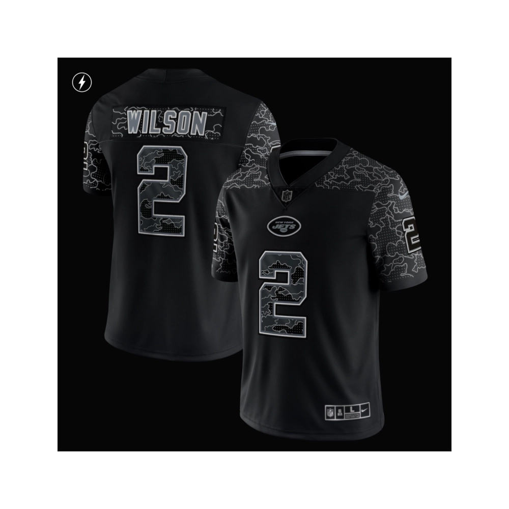 Mens New York Jets Zach Wilson Black RFLCTV Limited Jersey