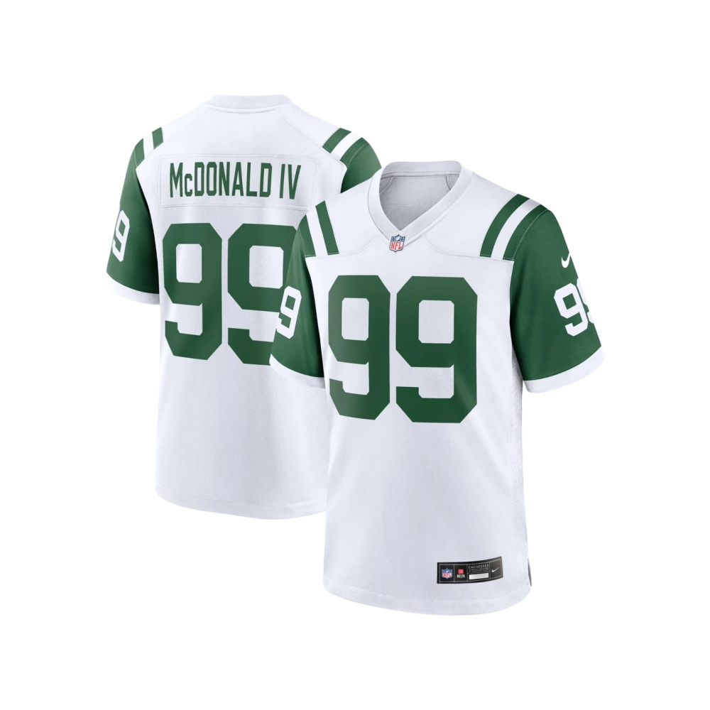 Mens New York Jets Will McDonald IV White Classic Alternate Game Jersey