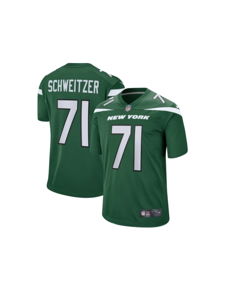 Mens New York Jets Wes Schweitzer Green Game Jersey