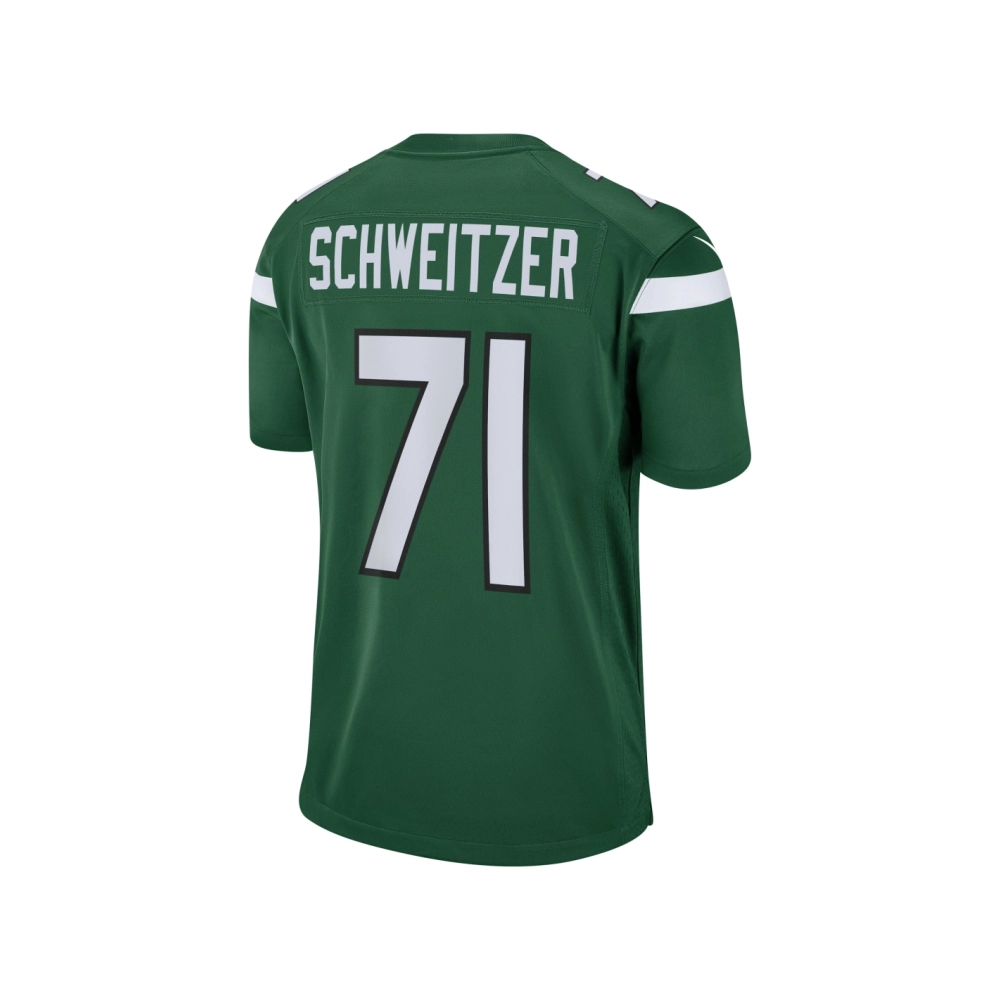 Mens New York Jets Wes Schweitzer Green Game Jersey