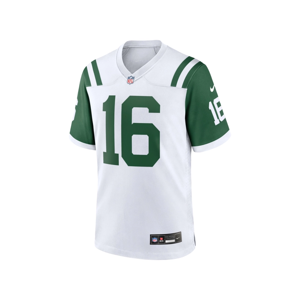 Mens New York Jets Vinny Testaverde White Classic Alternate Retired Player Game Jersey