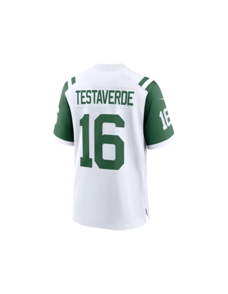 Mens New York Jets Vinny Testaverde White Classic Alternate Retired Player Game Jersey