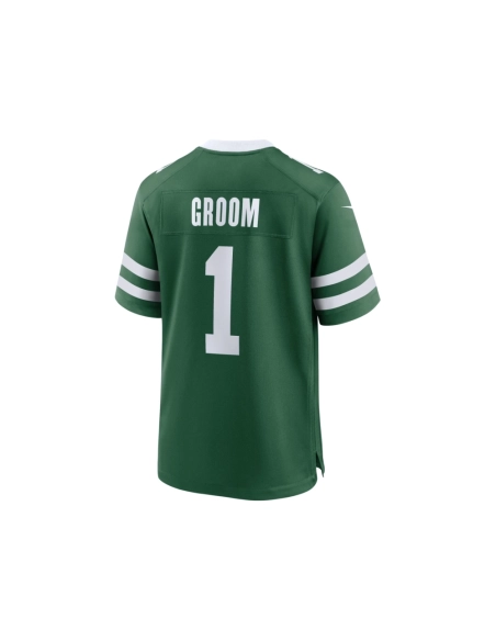 Mens New York Jets Number 1 Groom Legacy Green Game Jersey