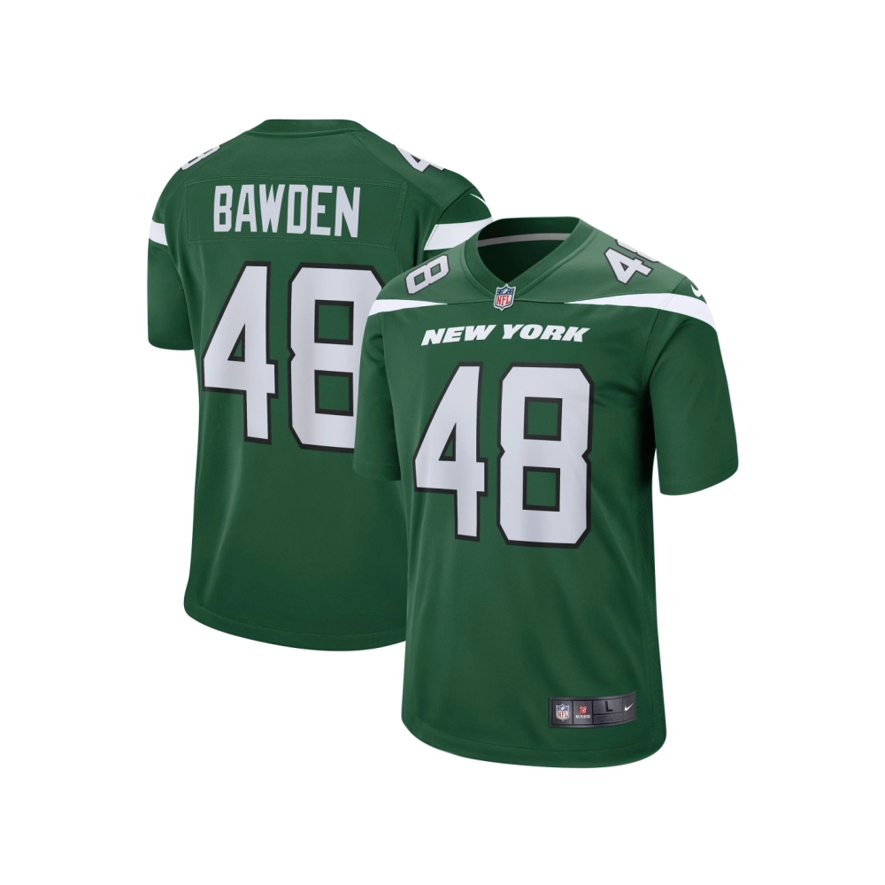 Mens New York Jets Nick Bawden Gotham Green Game Player Jersey