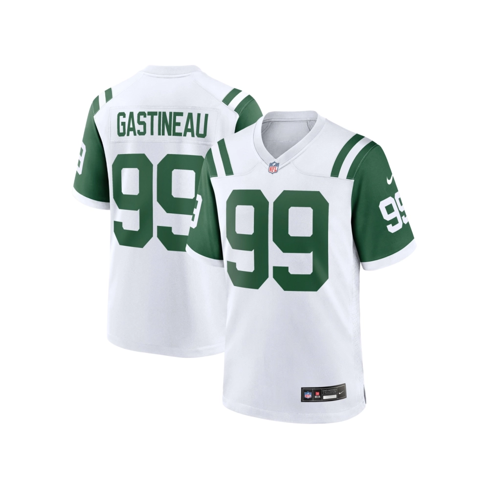 Mens New York Jets Mark Gastineau White Classic Alternate Retired Player Game Jersey