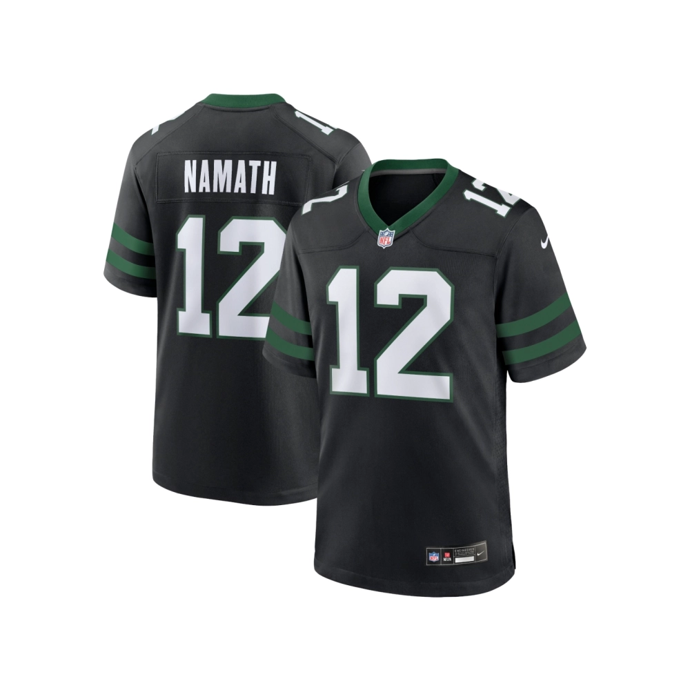 Mens New York Jets Joe Namath Legacy Black Alternate Retired Player Game Jersey