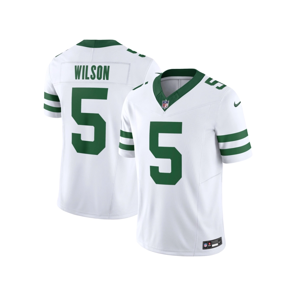 Mens New York Jets Garrett Wilson Legacy White Vapor F.U.S.E. Limited Jersey