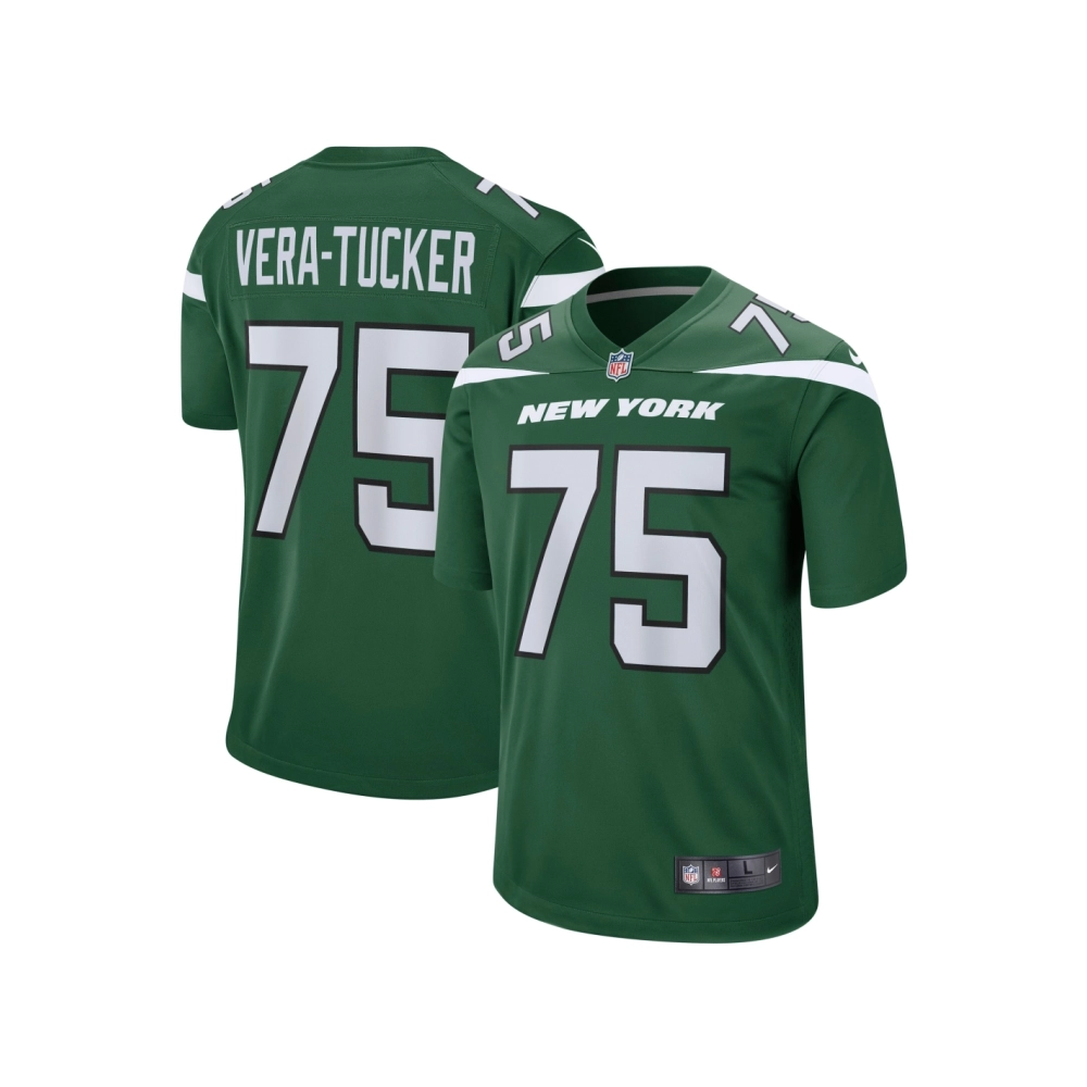 Mens New York Jets Alijah Vera-Tucker Gotham Green Game Player Jersey