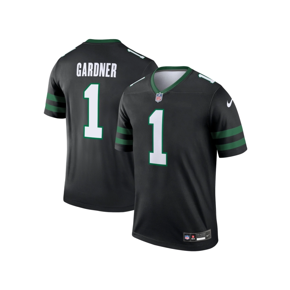 Mens New York Jets Ahmad Sauce Gardner Legacy Black Alternate Legend Jersey