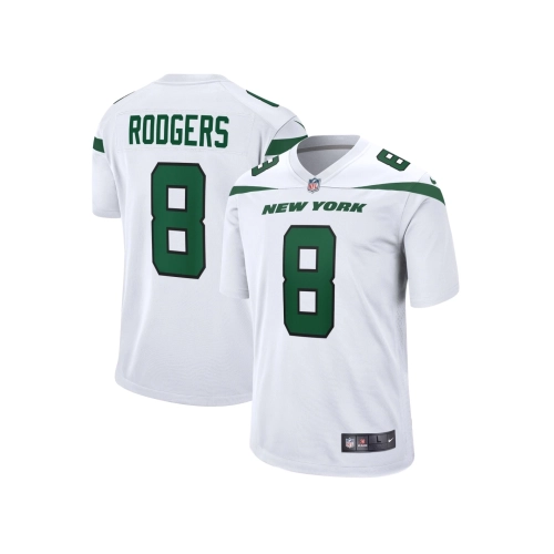 Mens New York Jets Aaron Rodgers White Game Jersey