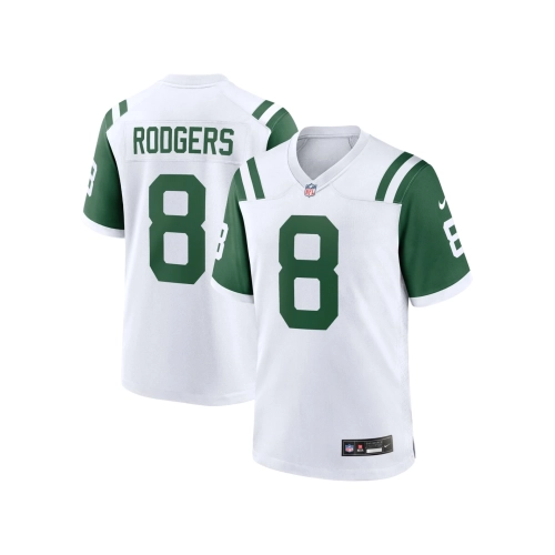 Mens New York Jets Aaron Rodgers White Classic Alternate Game Jersey