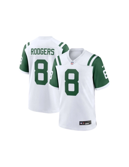 Mens New York Jets Aaron Rodgers White Classic Alternate Game Jersey
