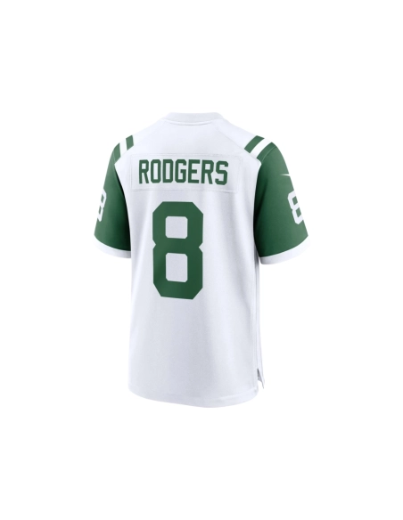 Mens New York Jets Aaron Rodgers White Classic Alternate Game Jersey