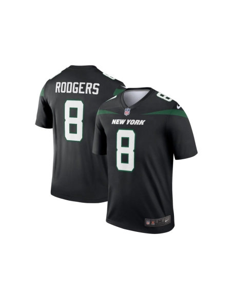 Mens New York Jets Aaron Rodgers Stealth Black Alternate Legend Player Jersey
