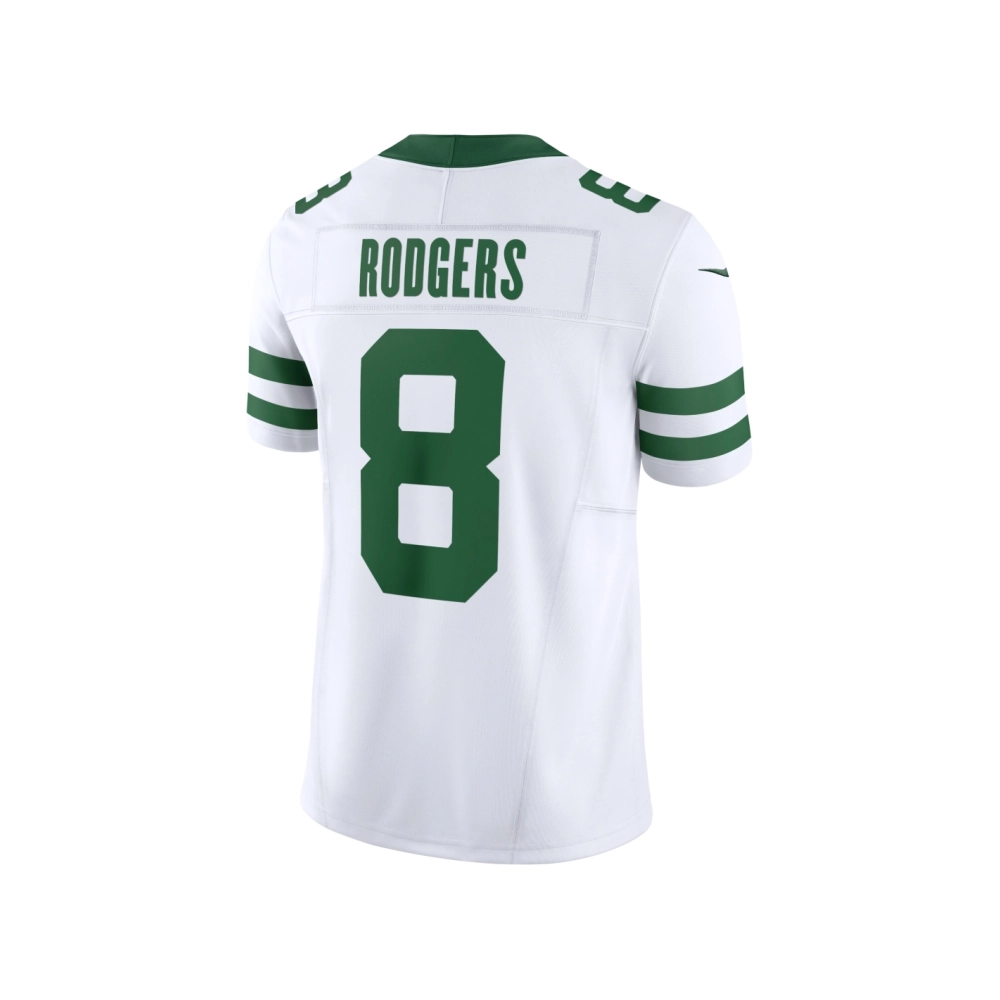 Mens New York Jets Aaron Rodgers Legacy White Vapor F.U.S.E. Limited Jersey