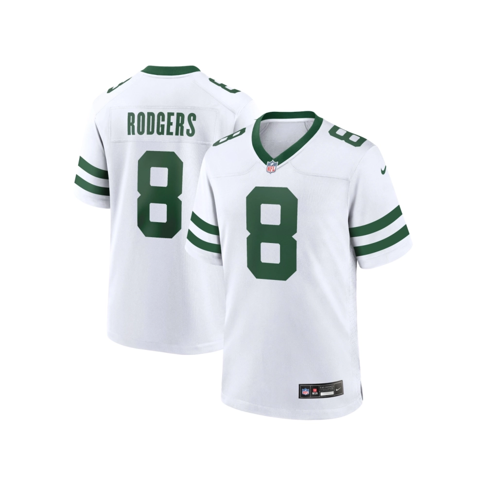 Mens New York Jets Aaron Rodgers Legacy White Game Jersey