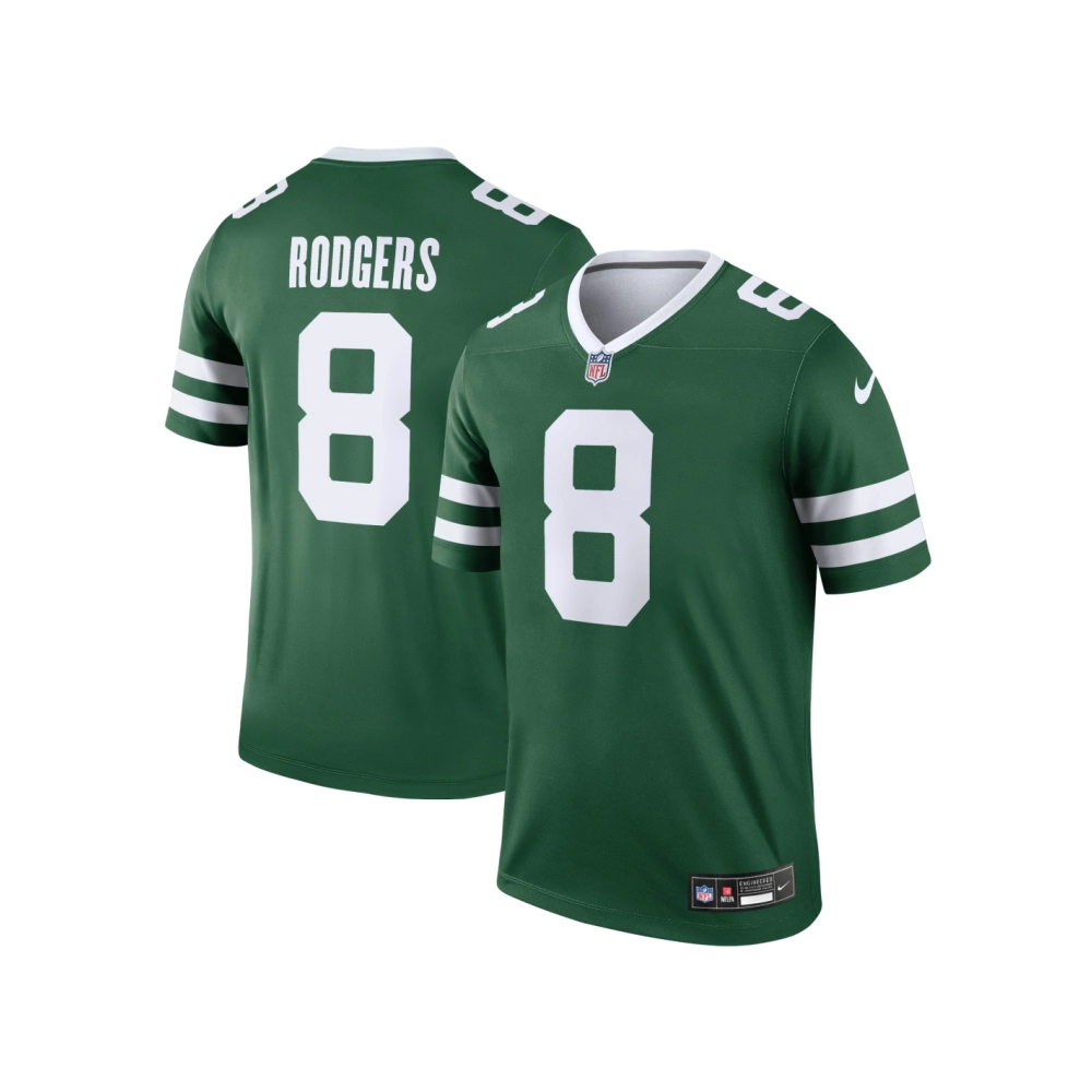 Mens New York Jets Aaron Rodgers Legacy Green Legend Jersey