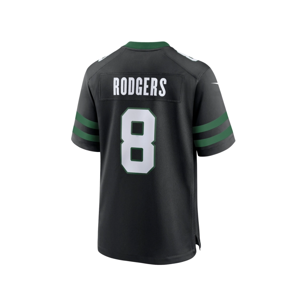 Mens New York Jets Aaron Rodgers Legacy Black Alternate Game Jersey