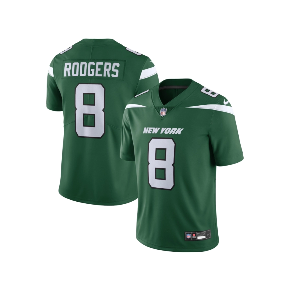 Mens New York Jets Aaron Rodgers Gotham Green Vapor Untouchable Limited Jersey