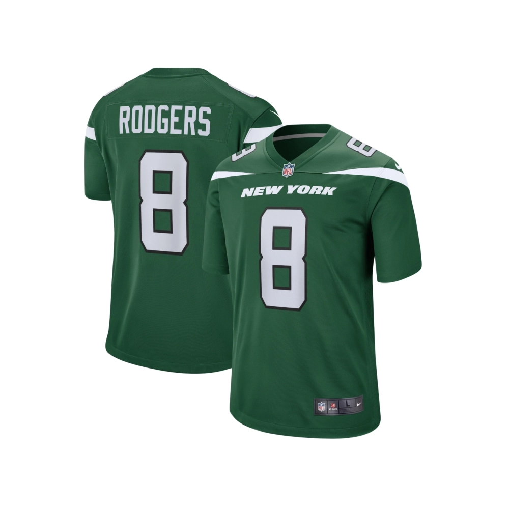 Mens New York Jets Aaron Rodgers Gotham Green Game Jersey