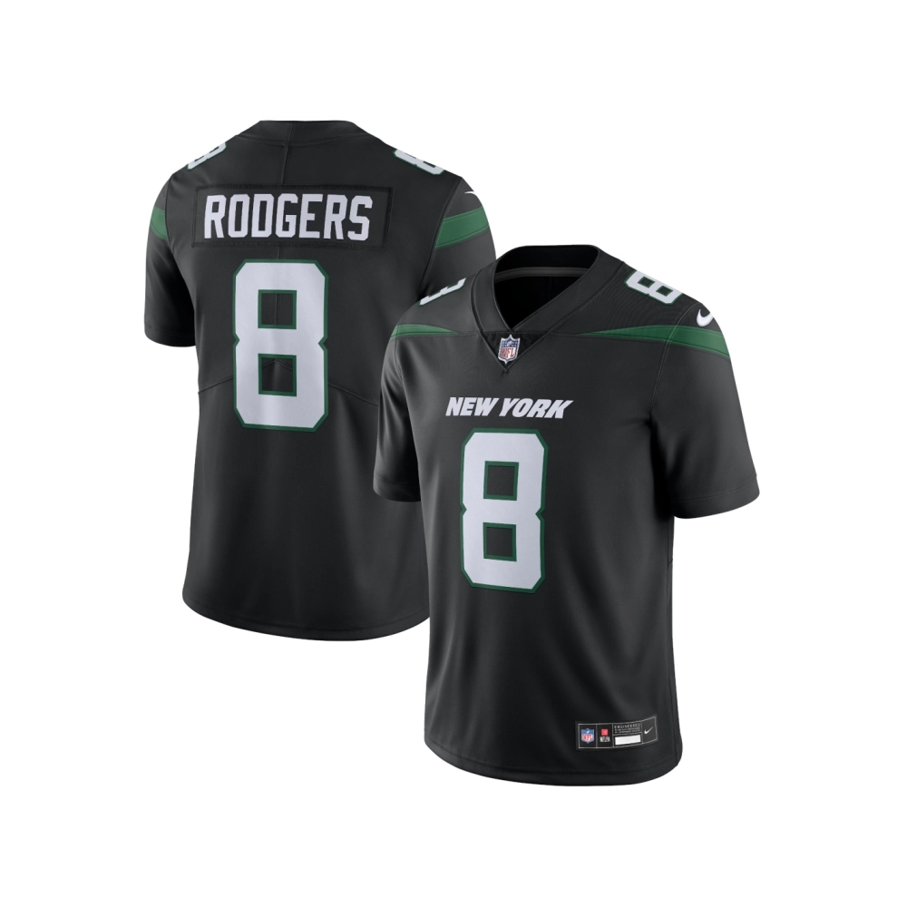 Mens New York Jets Aaron Rodgers Black Vapor Untouchable Limited Jersey