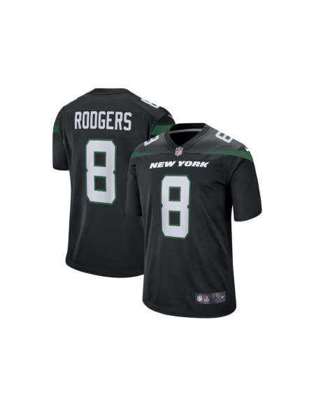 Mens New York Jets Aaron Rodgers Black Game Jersey