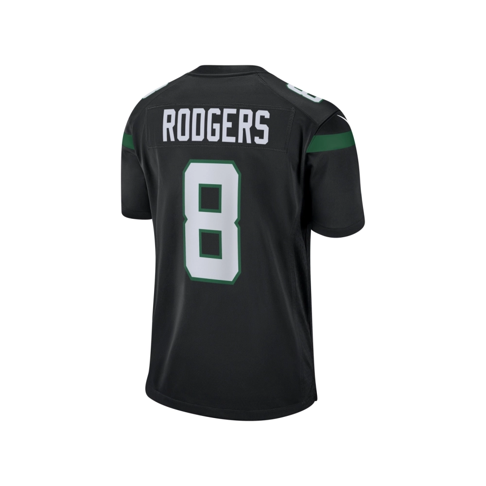 Mens New York Jets Aaron Rodgers Black Game Jersey