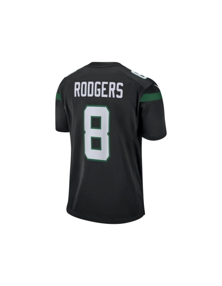 Mens New York Jets Aaron Rodgers Black Game Jersey