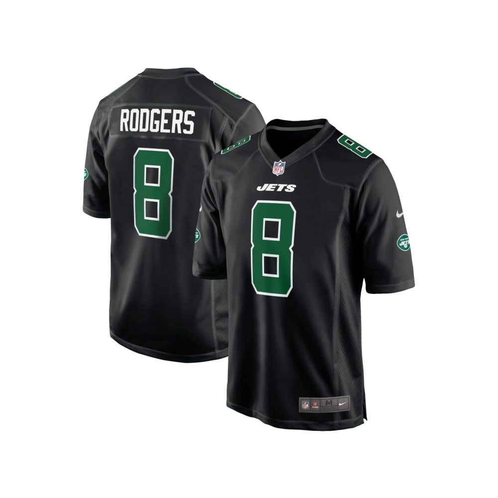 Mens New York Jets Aaron Rodgers Black Fashion Game Jersey