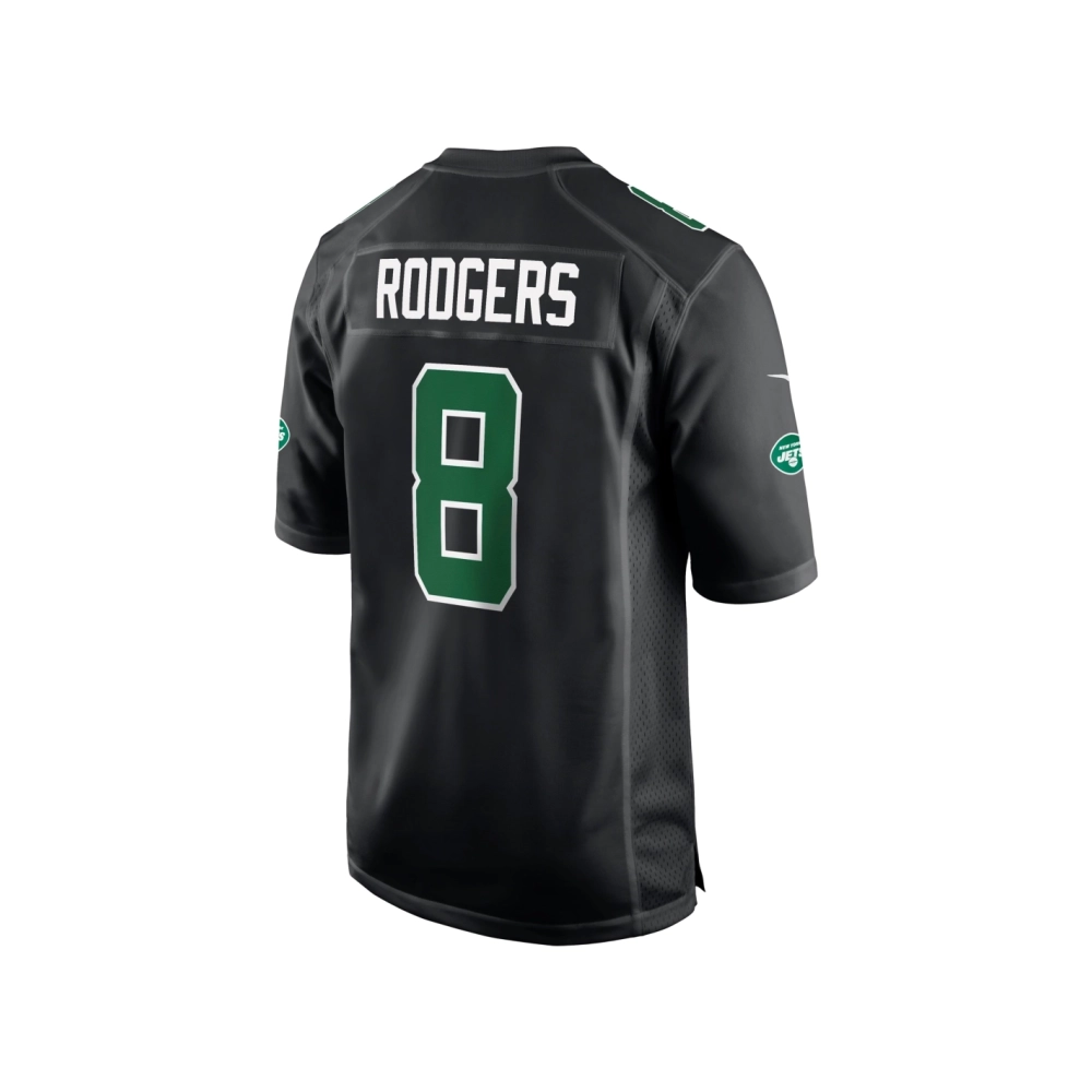 Mens New York Jets Aaron Rodgers Black Fashion Game Jersey
